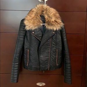 faux leather jacket